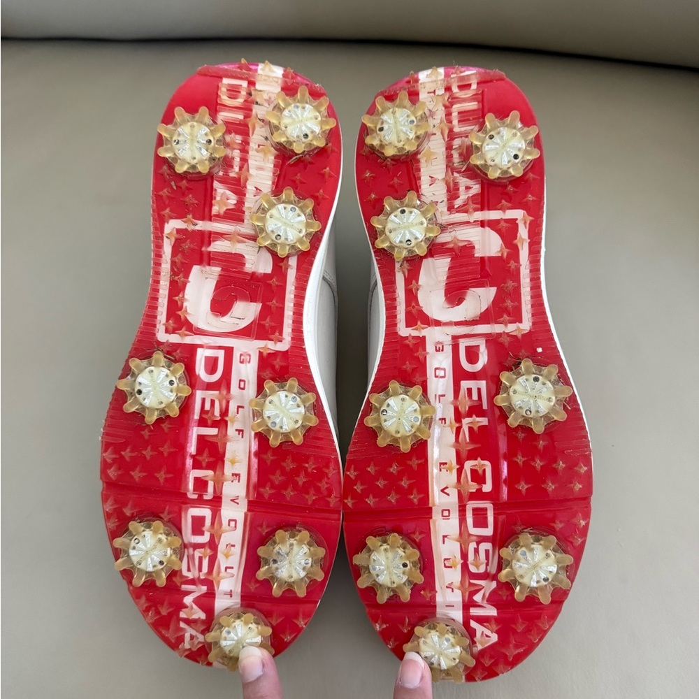 White Women's Leather Wingtip Sneakers by (unknown) - Picture 2 of 6